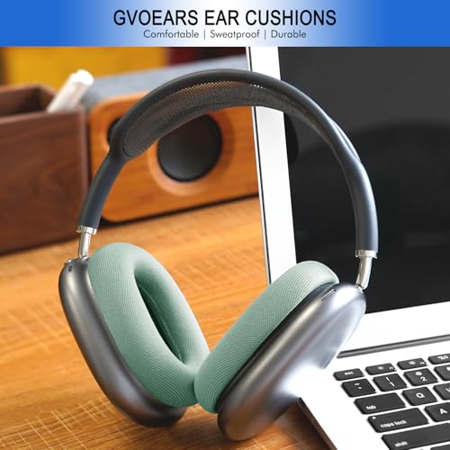 Ear Cushions for Apple AirPods Max - Mesh Fabric Ear Cups Cover Replacement | G GVOEARS Upgraded Ear Pads for Air Pods Max 1&2 Headphones (Green) - color: Green