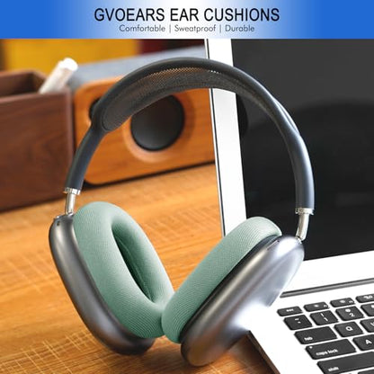 Ear Cushions for Apple AirPods Max - Mesh Fabric Ear Cups Cover Replacement | G GVOEARS Upgraded Ear Pads for Air Pods Max 1&2 Headphones (Green) - color: Green