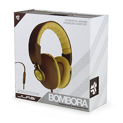 JLab Audio Bombora Over-Ear Headphones with Universal Mic, Matte Brown/Gold - color: Brown, style: Matte