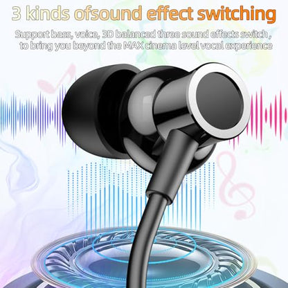 Kinobo Neckband Bluetooth Headphones, 6.0 Bluetooth 100 Hours Playtime，IPX7 Sports Waterproof Earbuds with Microphone Noise Cancelling with HiFi Speakers Multiple Switchable Sound Modes - color: Cable