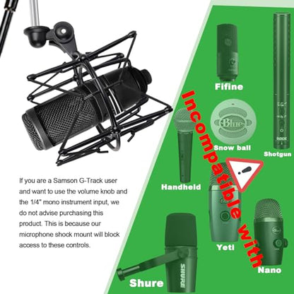 Universal Anti-Vibration Microphone Shock Mount, Mic Holder for Condenser Mics - Compatible with AT2020, MXL 770/990, Samson G Track Pro, Rode Procaster/NT1-A, Neumann U87/U87i, and More - style: For AT2020