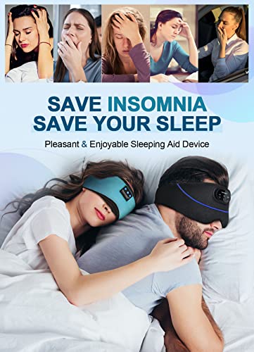 TOPOINT Sleep Mask with Headphones Bluetooth 5.4 Wireless, Sleep Headphone with Microphone Built-in HD Speakers Music, Eye Mask for Sleeping Travel Meditation for Men Women Girl Cool Gadgets - color: Mint, style: Ample Velvet