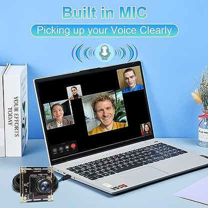 ELP H.264 1080P USB Camera Module with Microphone 2.8mm Wide Angle Webcam | FHD PC Camera for Computer & Laptop, UVC USB2.0 Lightburn Camera for Laser, Home Security, Embedded Machine Vision, Robotics - size: 2.8mm lens