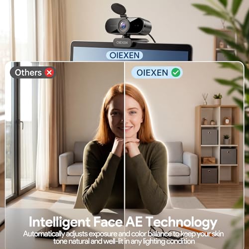 1080P Webcam with Microphone Noise Reduction Auto Exposure | 90°FOV Wide Angle Privacy Cover,USB-A to C Adapter,Plug & Play Streaming Camera for PC/Mac/Switch 2,Zoom/Teams/Skype/Meetings - size: 1080p