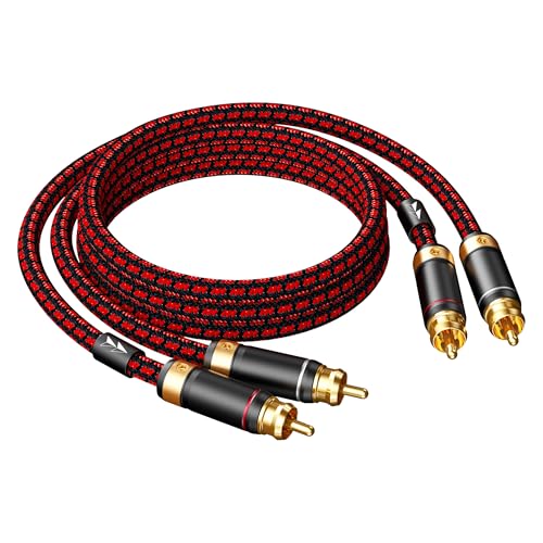 Auidophile 2RCA Male to 2RCA Male Stereo Audio Cable,Gold Plated | 4N Oxgen-Free Copper Core (3 Feet (1M)) - size: 3 Feet