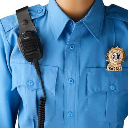 JAY-PEE Two-Way Radio Microphone Holder Epaulet Shoulder Leather Mic Clip | Slot for First Responder Uniforms. Black Snap. Cases. From JAY-PEE - color: black