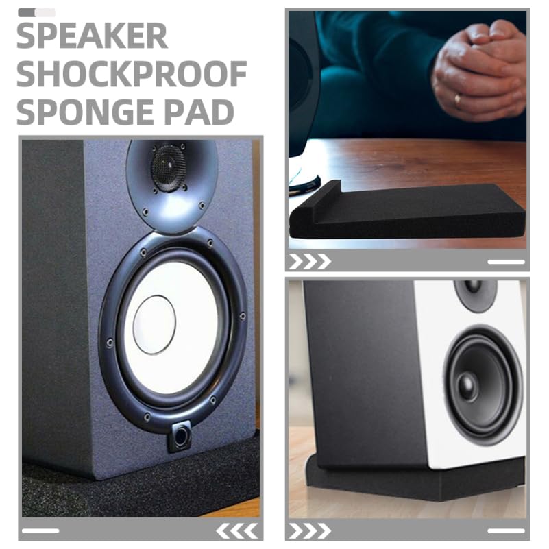 Totority Speaker Isolation Pads, Anti-Vibration Foam Cushions,2 Sets | Soundproof Shock Absorption Mat to Reduce Noise Interference, High-Density Sponge Base for Audio Equipment Protection