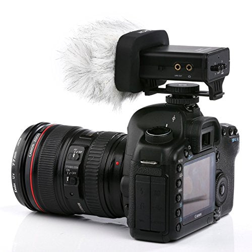 Movo WS-R10 Professional Furry Windscreen with Acoustic Foam Technology for Zoom iQ6, iQ7, Tascam DR-07 MKII, Sony PCM-M10 & Rode iXY Portable Digital Recorders