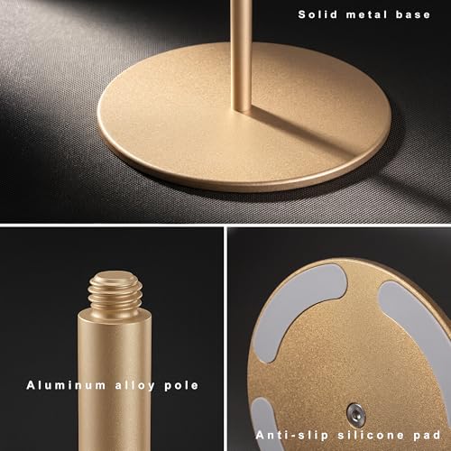 Headphone Stand, Walnut Wood & Aluminum Headset Stand, Nature Walnut Gaming Headset Holder with Solid Heavy Base for All Headphone Sizes (Gold) - color: Gold