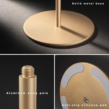Headphone Stand, Walnut Wood & Aluminum Headset Stand, Nature Walnut Gaming Headset Holder with Solid Heavy Base for All Headphone Sizes (Gold) - color: Gold