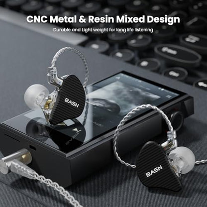 BASN Mix-PD in Ear Monitor,Planar Driver+Dynamic Driver 2-Pin Cable, Black - color: Matt Black