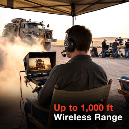 Eartec UL4S Ultralite HD Wireless Intercom Headset System, 4-Person Full Duplex, Single Ear, DECT Interference-Free, Up to 1000ft Range, Team Communication for Crews - color: Single, size: 4 x Single