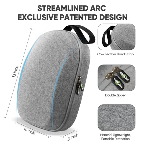 sarlar Carrying Case for Meta Quest 3S/Quest 3/Quest 2, VR Headset, Controller, Offical Original Head Strap Accessories, Premium Hard Felt Fabric with Lightweight Protection for Travel Storage