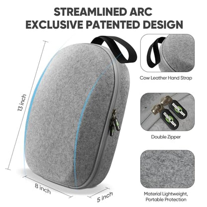 sarlar Carrying Case for Meta Quest 3S/Quest 3/Quest 2, VR Headset, Controller, Offical Original Head Strap Accessories, Premium Hard Felt Fabric with Lightweight Protection for Travel Storage
