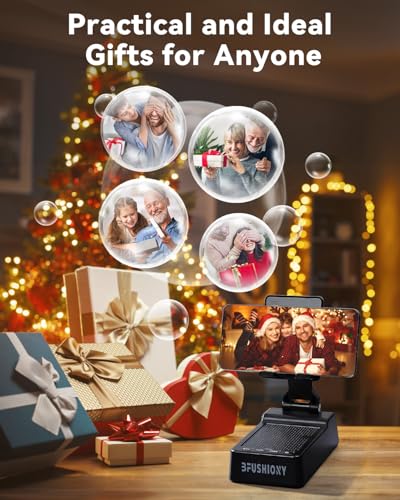 Birthday Gifts for Women Men, 4 in 1 Phone Stand with Dual Connect Bluetooth Speaker, Anti-Slip Desktop Holder, Stocking Stuffers White Elephant Gifts for Adults 2 Pack (Black) - size: L37-2