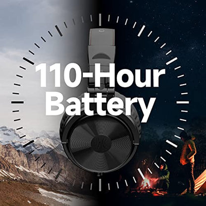 OneOdio Pro C Wired & Wireless Over-Ear Headphones, 110H, 50mm Drivers | Wired 3.5mm and wireless Bluetooth modes with 110H playtime, 50mm drivers and HD mic for PC, podcast and studio work - color: Black