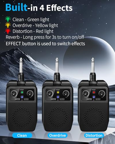 JOYO Mini Amp 5W Portable Plug in Practice Electric Amp Bluetooth Rechargeable Combo Guitar Amplifier Built-in 4 Effects Clean, Overdrive, Distortion, Reverb (JA-05G)