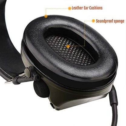 Retevis EHK007 Tactical Headset for Radio, Airsoft Ear Protection, 1 Pack | for Hunting & Shooting,ENC,Adjustable Headband,Well-fitting,Racing Headset,Compatible with Baofeng UV-5R/BF-F8HP PRO/AR-5RM