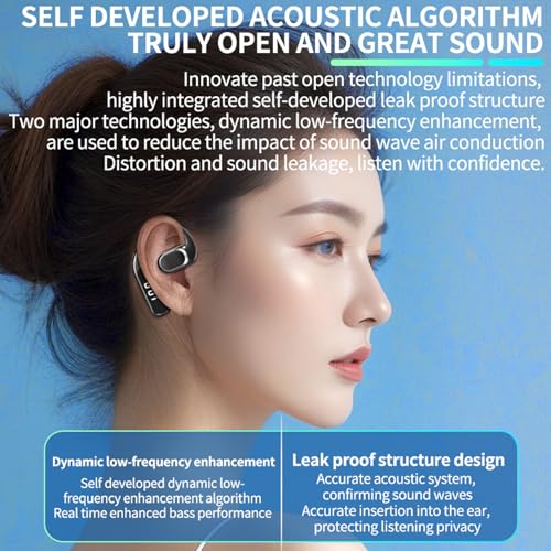 Single Earbud Bluetooth Trucker Headset Wireless Earpiece for Driving | One Ear Earbuds Bluetooth Open Ear Earphone Running Sports Headphones with Ear Hook Trucker Blue Tooth Headset for Business - color: White