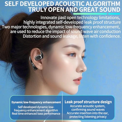 Single Earbud Bluetooth Trucker Headset Wireless Earpiece for Driving | One Ear Earbuds Bluetooth Open Ear Earphone Running Sports Headphones with Ear Hook Trucker Blue Tooth Headset for Business - color: Black
