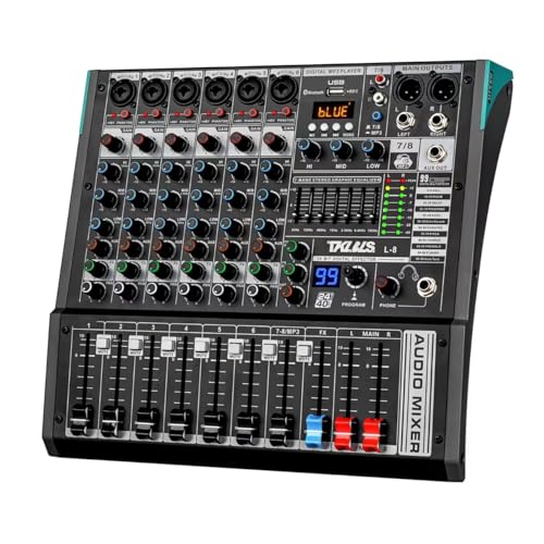 8-Channel Audio Mixer with USB, 99 DSP Effects, 48V Phantom Power