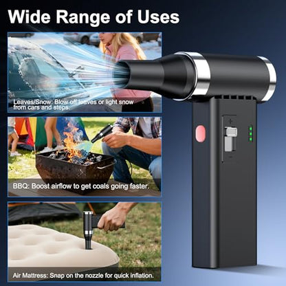 Mini Ultra-Slim Electric Compressed Air Duster 150,000RPM Super Power, Rechargeable Cordless Air Duster, Powerful Airflow for Computer, Keyboard, Outdoor, House and Car
