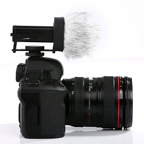 Movo WS-R10 Professional Furry Windscreen with Acoustic Foam Technology for Zoom iQ6, iQ7, Tascam DR-07 MKII, Sony PCM-M10 & Rode iXY Portable Digital Recorders