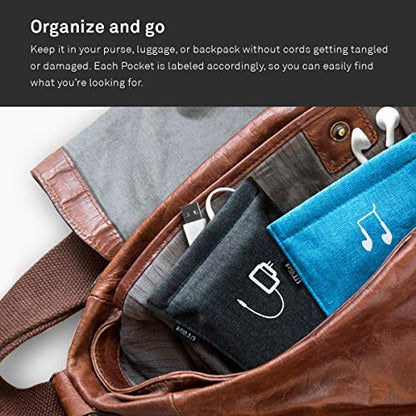 UT Wire Pocket Snap & Store Mobile Charger Case Pouch, Slate Blue - color: Slate Blue, size: Charger Case