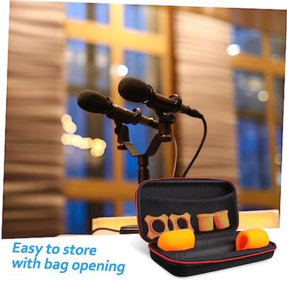 SUPVOX Microphone Bag Storage Box for Microphone Phone Mic Case Zipper Sponge Mic Pouch