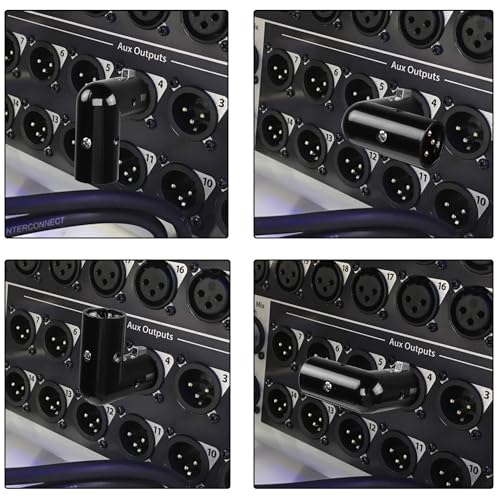 QIANRENON Adjustable 90 Right Angle XLR Audio Connector - 3Pin Male to Female, Extended Cabling for Tight Spaces