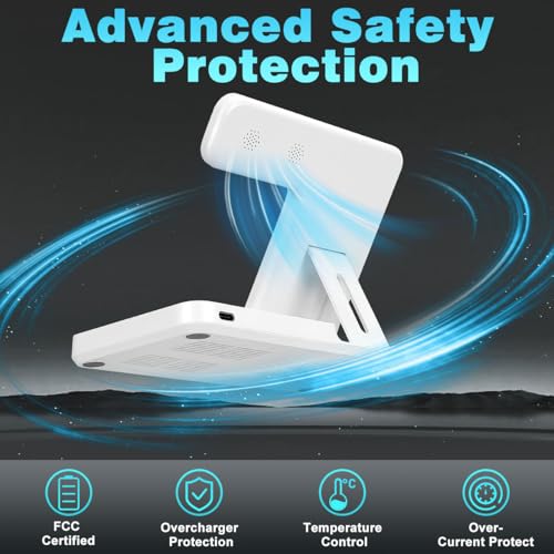 Magnetic 3 in 1 Charging Station for Multiple Devices,Mag-Safe Wireless Charger for iWatch & Airpods Pro 3 2, Foldable Charging Stand Dock for iPhone 12-16 Series with Adapter(White)