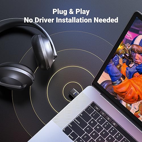 UGREEN Bluetooth 5.3 Adapter for PS4 PS5 USB Audio Transmitter APTX Connecting Bluetooth Headphones to PS5, PS4, Switch, PC, Wireless Audio Adapter (Plug & Play)