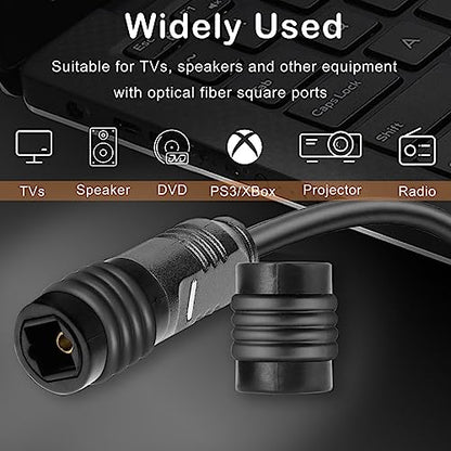 Fiber Optic Cable Extender Coupler Optical Toslink Digital Audio Female to Female Adapter Connector Extension Jack for Optical Plug Male Cord, 4 Pcs