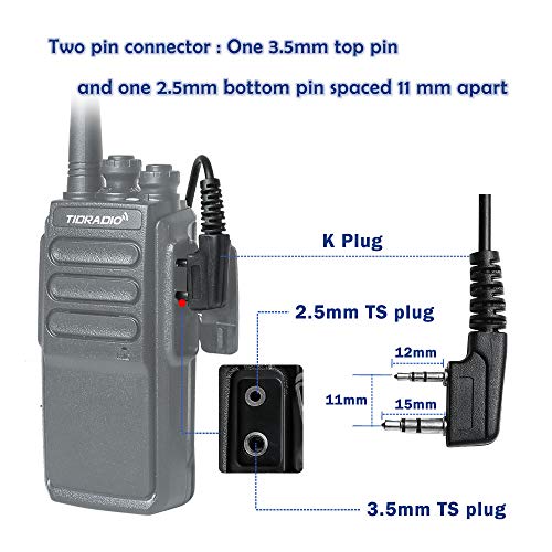 TIDRADIO Walkie Talkie Earpiece with Mic 2 Pin Acoustic Tube Headset For TD-M8s TD-V2 TD-H3 TD-H8,Compatible with Pxton Retevis H-777 RT21 RT22 RT68 Baofeng UV-5R Mini UV-32 BF-888S 2 Way Radio-10Pack - style: 10 Pack Acoustic Tube Earpiece