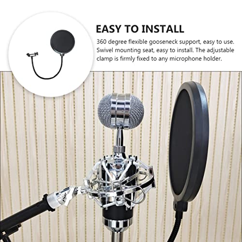 Double Layer Microphone Mic Shield with Swivel Mount for Recording