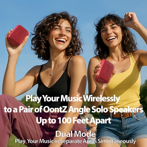 OontZ Angle Solo Compact Bluetooth Speaker, 14-Hour Playtime, Red - color: Red