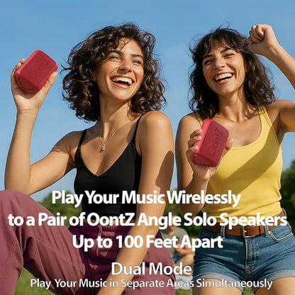 OontZ Angle Solo Compact Bluetooth Speaker, 14-Hour Playtime, Red - color: Red