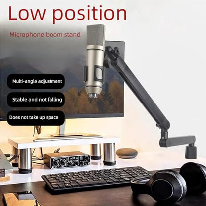 Adjustable Microphone Boom Arm Stand 360° Rotation Desktop Mic Holder