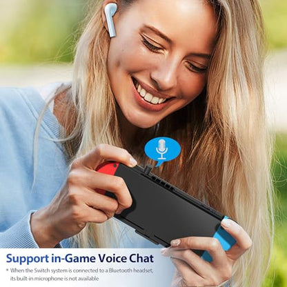 Antank Bluetooth Audio Transmitter (USB Type-C) Support aptX-HD aptX Low Latency AAC Compatible with Nintendo Switch/Lite/OLED/ PS4/ PS5/ PC Bluetooth Adapter with in-Game Chat Microphone