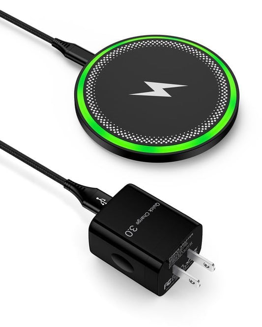 Wireless Charger Samsung S26, 15W Android Wire Less Charging Pad for Galaxy | Fast Charging Station with Block for S26 Ultra S25 S24, Google Pixel 10 Pro XL/9a Android iPhone 17 16 Cargador inalámbrico - color: Wireless Charger Black