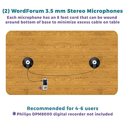 ECS WordForum 3.5mm TRS 360° Omnidirectional Stereo Conference Microphone for PC - with Daisy Chain Option, Condenser Mic for Teleconferencing - 2 Pack - size: 2 Pack - WordForum 3.5mm