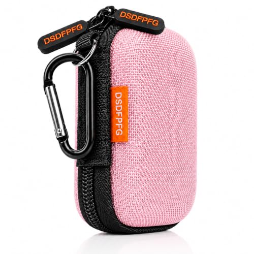 Pink Mini Hard Earbud Case, Small Portable Rectangle Carrying Case Pouch | Small Hard Case for Apple Airpods, Earpods, Samsung Galaxy Buds, Earbuds, Earplugs, In Ear Monitor, USB Cable, Flash Drive - color: Pink