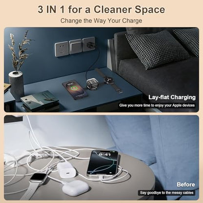 18W Fast Wireless Charger Pad 3 in 1 Foldable Wireless Charging Station