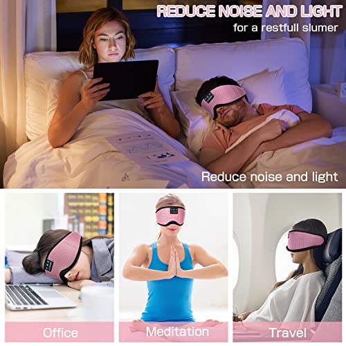 Sleep Mask with Bluetooth Headphones,LC-dolida Sleep Headphones Bluetooth Sleep Mask 3D Sleeping Headphones for Side Sleepers Best Gift and Travel Essential (Classical Pink) - color: Classical Pink
