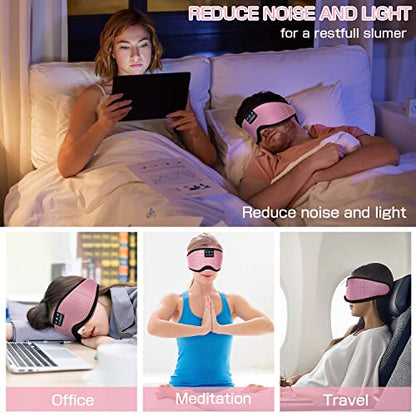 Sleep Mask with Bluetooth Headphones,LC-dolida Sleep Headphones Bluetooth Sleep Mask 3D Sleeping Headphones for Side Sleepers Best Gift and Travel Essential (Classical Pink) - color: Classical Pink