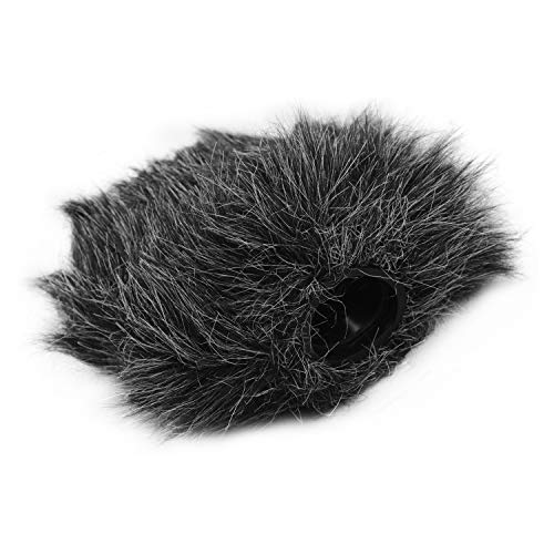 aqxreight Furry windscreen, microphone windshield cover muff for on camera mic, with 2.2cm mounting hole, compatible with VideoMicro MM1, reduces wind noise indoor outdoor (Medium) - size: Medium