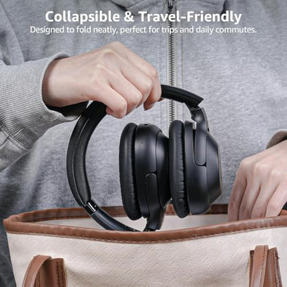 Riibox Y7Pro Active Noise Cancelling Headphones, Wired Wireless ANC Headset | Over Ear Headphones Bluetooth 6.0, 100H Playtime, LDAC Hi-Res Audio, Custom EQ via App, Comfort Fit for Home Office Travel