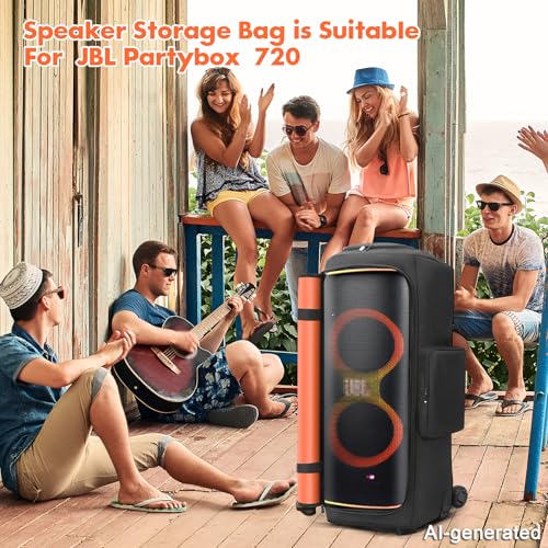 LEFOR·Z Speaker Case Compatible with JBL PartyBox 720,Bottomless Cover | Portable Speaker Dust Cover with Multi-Pockets Fits for JBL Party Box 720 for Outdoor Travel,Cover Only(Without Wheels) - size: Fits for JBL Partybox 720