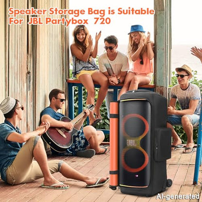 LEFOR·Z Speaker Case Compatible with JBL PartyBox 720,Bottomless Cover | Portable Speaker Dust Cover with Multi-Pockets Fits for JBL Party Box 720 for Outdoor Travel,Cover Only(Without Wheels) - size: Fits for JBL Partybox 720