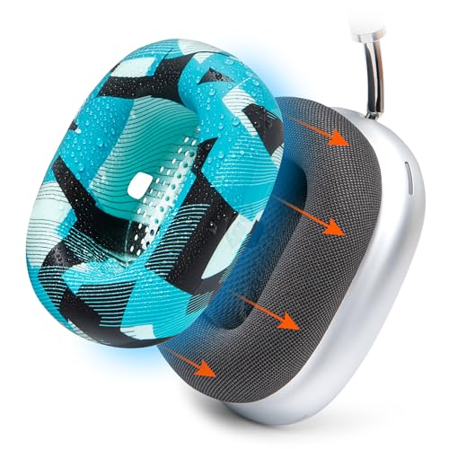 WC SweatZ Max - Patented Silicone Sweat Covers for AirPods Max 1 | Made by Wicked Cushions | (Does Not Fit AirPods Max 2). Sweatproof, Full Earpad Protection | Cyan Prism - color: Cyan Prism